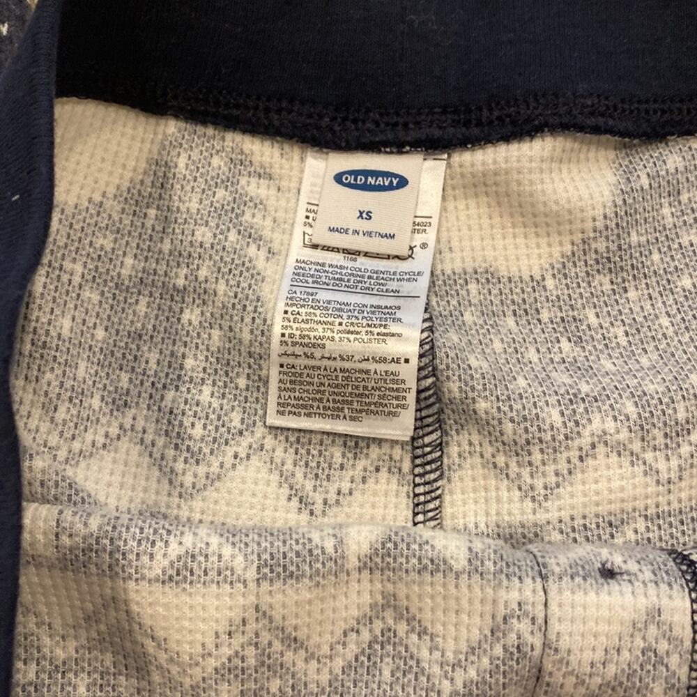 Old Navy Pajama Leggings festive holiday Christmas fair isle Womens xs blue snow - Picture 5 of 5